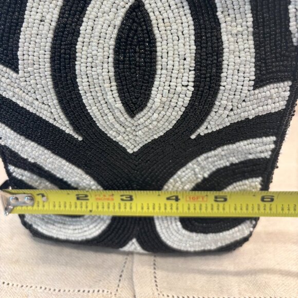 Sassy Jones Original Toschia Beaded Bag - Black and White - Picture 11 of 11
